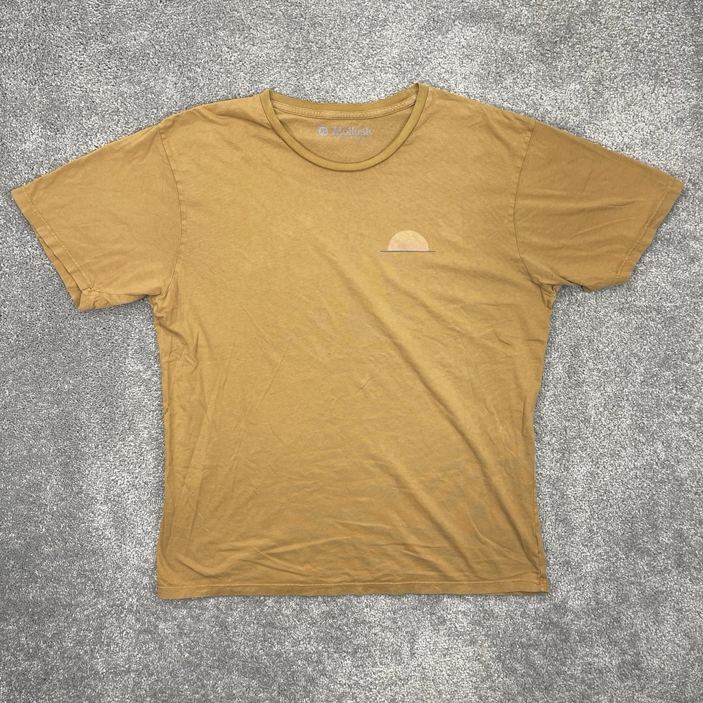 Mollusk Shirt Mens Extra Large Yellow Crew Neck Realize Tee Short Sleeve